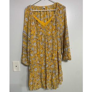 Long sleeve loose flow dress
